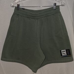 Puma Men's Olive Athletic Pull-On Shorts
